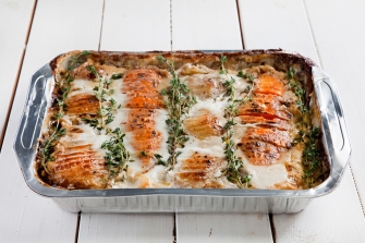 גרטן בטטה ותפוח אדמה טבעוני ללא קמח